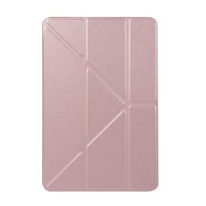 huismerk Honingraat TPU bodem geval horizontale vervorming Flip lederen case voor iPad mini 2019 met houder (Rose goud)