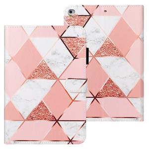 huismerk Voor iPad 9.7 (2018) Kruistextuur Beschilderde horizontale lederen kast met slaap / Wake-up Functie & Kaartslot & Wallet (Pink Marble)