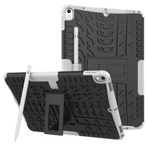 Huismerk Band textuur TPU + PC schokbestendig geval voor iPad Air 2019/Pro 10 5 inch met houder & pen slot (wit)