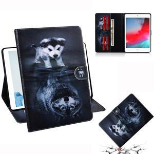 huismerk Wolf en hond patroon horizontale Flip lederen case voor de iPad mini (2019)/4/3/2/1 met houder & Card slot & portemonnee