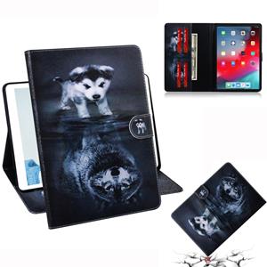 huismerk Wolf en hond patroon horizontale Flip lederen case voor iPad Pro 11 inch (2018) met houder & Card slot & portemonnee