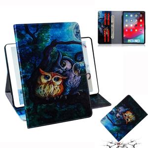 huismerk Olie uil patroon horizontale Flip lederen case voor iPad Pro 11 inch (2018) met houder & Card slot & portemonnee