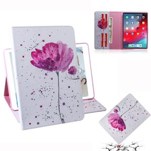 huismerk Paarse orchideeën patroon horizontale Flip lederen case voor iPad Pro 11 inch (2018) met houder & Card slot & portemonnee