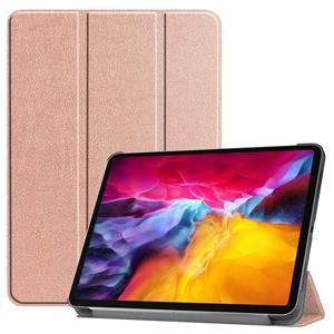 huismerk Custer Textuur Horizontale Flip PU Lederen Case met Drie-vouwen Houder & Slaap / Wake-up Functie Voor iPad Pro 11 (2021)(Rose Gold)