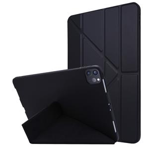 huismerk Voor iPad Pro 11 (2020) TPU Horizontale Vervorming Flip Lederen Behuizing met houder (Zwart)