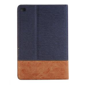 huismerk Kruis textuur horizontale Flip Smart lederen draagtas met houder & Card Slots & portemonnee voor iPad Mini 4 (donkerblauw)