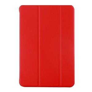 Huismerk Litchi textuur horizontale Flip lederen draagtas met drie-vouwen houder voor iPad mini 4(Red)
