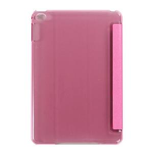 huismerk Zijde textuur horizontale Flip lederen draagtas met drie-vouwen houder voor iPad mini 4(Magenta)