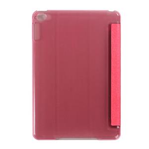 huismerk Zijde textuur horizontale Flip lederen draagtas met drie-vouwen houder voor iPad mini 4(Red)