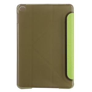 huismerk Transformatoren stijl Silk textuur horizontale Flip effen kleur lederen draagtas met houder voor iPad mini 4(Green)