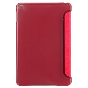 huismerk Transformatoren stijl Silk textuur horizontale Flip effen kleur lederen draagtas met houder voor iPad mini 4(Red)