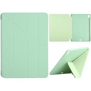 huismerk Millet Texture PU + Siliconen lederen behuizing met multi-opvouwbare houder voor iPad Air (2020) 10 9 inch (groen)