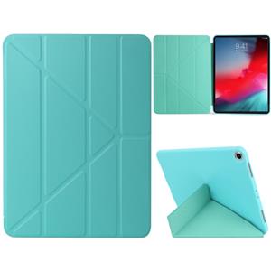 huismerk Gierst textuur PU + silica gel volledige dekking lederen draagtas voor iPad Air (2019)/iPad Pro 10 5 inch met multi-vouwen houder (groen)