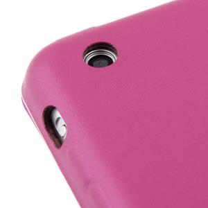 huismerk 3-vouw Naturally Treated lederen Smart hoesje met slaap / wekker functie & houder voor iPad mini 1 / 2 / 3 (hard roze)