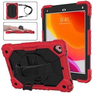 huismerk Contrast Kleur Robot Schokbestendig Silicon + PC Beschermhoes met houder & schouderriem voor iPad 9.7 & / AIR 2 / AIR (rood + zwart)