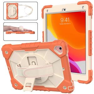 huismerk Contrast Kleur Robot Schokbestendig Silicon + PC Beschermhoes Met Houder & Schouderriem Voor iPad 9.7 & / AIR 2 / AIR (Coral Orange + Beige)