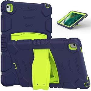 huismerk 3-laags beschermingsscherm Frame + PC + Siliconen Schokbestendig Combinatiecase met Houder voor IPAD 9.7 / / AIR 2 / PRO 9.7 (NavyBlue + LIME)