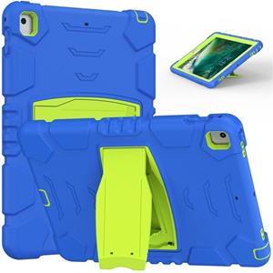 huismerk 3-laags beschermingsscherm Frame + PC + Siliconen Schokbestendig Combinatiecase met Houder voor iPad 9.7 / / AIR 2 / PRO 9.7 (BLAUW + LIME)