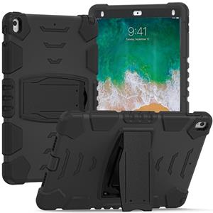 huismerk 3-laags beveiligingsscherm Frame + PC + Siliconen Schokbestendig Combinatiecase met Houder voor iPad Pro 10.5 / (zwart + zwart)