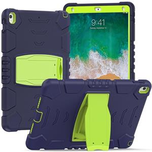 huismerk 3-laags beveiligingsscherm Frame + PC + Siliconen Schokbestendig Combinatiecommissie MET HOUDER VOOR IPAD PRO 10.5 / (NAVYBLUE + LIME)