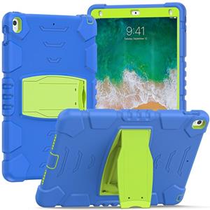 huismerk 3-laags beveiligingsscherm Frame + PC + Siliconen Schokbestendig Combinatiecommissie Met Houder voor iPad Pro 10.5 / (blauw + limoen)