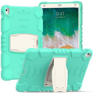 huismerk 3-laags beschermingsscherm Frame + PC + Siliconen Schokbestendig Combinatiecase met Houder voor iPad Pro 10.5 / (Mint Green)