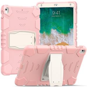 huismerk 3-laags beschermingscherm Frame + PC + Siliconen Schokbestendig Combinatiecase met Houder voor iPad Pro 10.5 / (Kersenbloesems Roze)