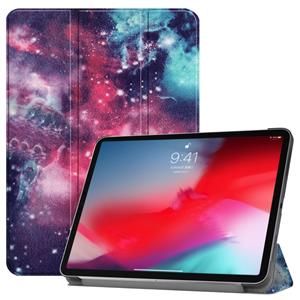 huismerk Horizontale Flip Galaxy patroon gekleurde geschilderd lederen Case voor iPad Pro 11 inch (2018) met drie-vouwen houder & Wake-up / Sleep functie