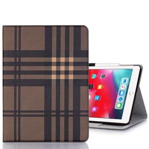 huismerk Geruite textuur horizontale Flip PU lederen Case voor iPad Pro 11 inch (2018) met houder & Card Slots & Wallet(Coffee)