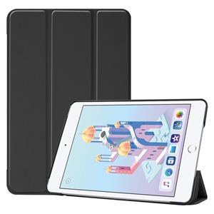 huismerk Custer textuur horizontale Flip Smart PU lederen draagtas voor iPad Mini 4/Mini 5 met slaap/Wake-up functie & drie-opvouwbare houder (zwart)