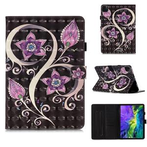 huismerk Voor iPad Pro 11 (2020) 3D Gekleurde tekening Horizontale Flip Lederen Case met Slaap / Wake-up Functie & Houder & Kaart Slo & Wallet(Peacock Flower)