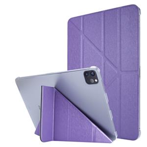 huismerk Voor iPad Pro 11 (2020) Silk Texture Horizontal Deformation Flip Leather Case with Three-folding Holder(Purple)