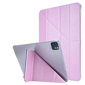 huismerk Voor iPad Pro 11 (2020) Silk Texture Horizontal Deformation Flip Leather Case with Three-folding Holder(Pink)