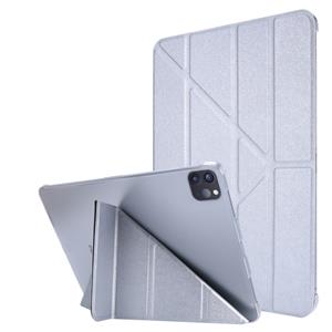 huismerk Voor iPad Pro 11 (2020) Silk Texture Horizontal Deformation Flip Leather Case with Three-folding Holder(Silver)