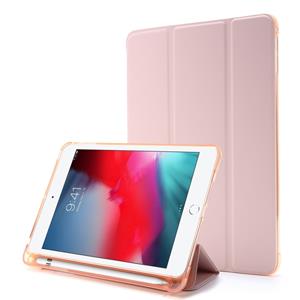 huismerk Voor iPad Mini 4 Airbag horizontale flip lederen behuizing met drievoudige houder (roze)