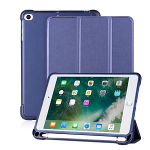 huismerk Voor iPad mini 5 / mini 4 / mini 3 / mini 2 / mini 3-vouwbare Litchi Texture Horizontale Flip PU Leder + Schokbestendige TPU Case met Holder & Pen Slo