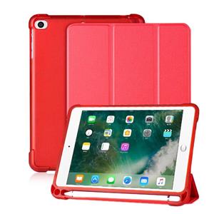 huismerk Voor iPad mini 5 / mini 4 / mini 3 / mini 2 / mini 3-vouwbare Litchi Texture Horizontale Flip PU Leder + Schokbestendige TPU Case met Holder & Pen Slo