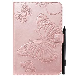 huismerk Voor iPad mini 2019 & 4 & 3 & 2 & 1 gedrukt afdrukken Butterfly patroon horizontale Flip PU lederen draagtas met houder & kaartsleuven & portemonnee &