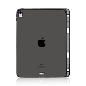 huismerk Zeer transparante TPU zacht beschermhoes voor iPad Pro 12 9 inch (2018) met stylushouder (zwart)