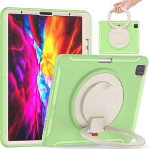 huismerk Shockproof TPU + PC Protective Case with 360 Degree Rotation Foldable Handle Grip Holder & Pen Slot For iPad Pro 12.9 2020 / 2018(Matcha Green)