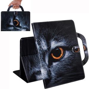 huismerk Half-faced Cat patroon horizontale Flip lederen case voor iPad mini (2019)/Mini 1/2/3/4 met houder & Card slot & portemonnee