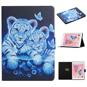 huismerk Voor iPad 5 Gekleurd tekenpatroon Horizontaal Flip Lederen hoesje met Holder & Card Slots & Sleep / Wake-up Function(Tiger)