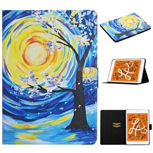 huismerk Voor iPad Mini 4 / 3 / 2 / 1 Gekleurd tekenpatroon Horizontaal Flip Lederen kast met Holder & Card Slots & Sleep / Wake-up Functie(Starry Sky Tree)