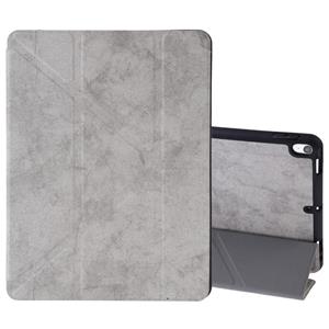 Huismerk Zijde textuur horizontale Flip lederen case voor iPad Air 2019/Pro 10 5 inch met drie-opvouwbare houder & slaap/Wake-up functie (grijs)