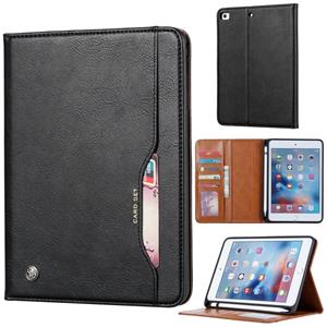 huismerk Kneed huid textuur horizontale Flip lederen case voor iPad mini 2019 met fotolijst & houder & card slots & portemonnee & pen slot (zwart)