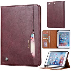 huismerk Knead huidtextuur horizontale Flip lederen case voor iPad mini 2019 met foto frame & houder & kaartsleuven & portemonnee & pen sleuf (wijn rood)