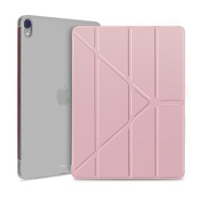 huismerk Multi-folding Shockproof TPU Protective Case for iPad Pro 12.9 inch (2018) with Holder & Sleep / Wake-up Function(Rose Gold)