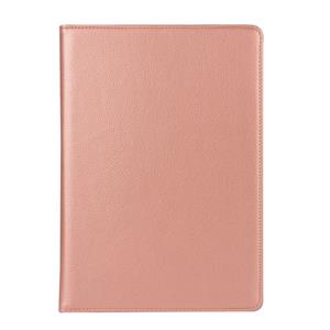 Huismerk iPad Pro 10.5 inch horizontaal 360 graden draaiend Litchi structuur PU leren Flip Hoesje met houder (roze goudkleurig)