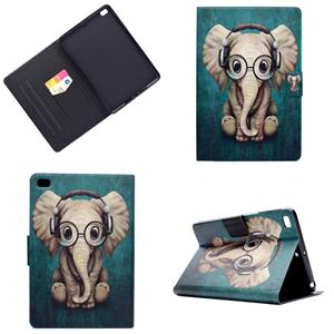 huismerk Elektrisch geperst links rechts platte veerkast met slaapfunctie Pen Cover & Card Slot & Holder(Elephant)