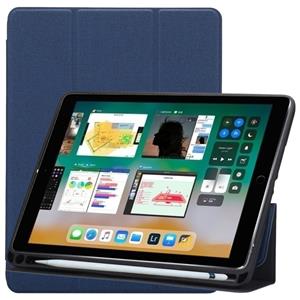 huismerk Doek textuur patroon horizontale Flip lederen case voor iPad Pro 10 5 inch met drie-vouwen houder & pen sleuven (blauw)